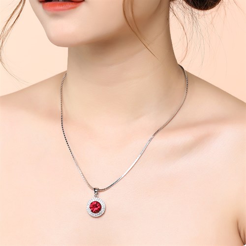 Mặt Dây Chuyền Bạc Nữ Đính Đá Mạ Vàng Trắng AvaJi AVJ.P000023.00 Màu Bạc