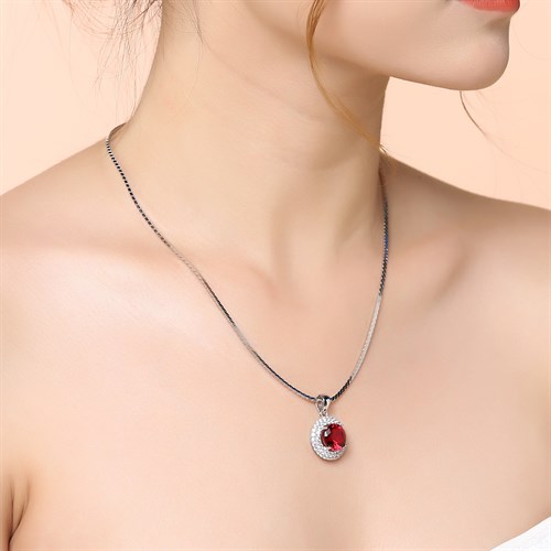 Mặt Dây Chuyền Bạc Nữ Đính Đá Mạ Vàng Trắng AvaJi AVJ.P000023.00 Màu Bạc