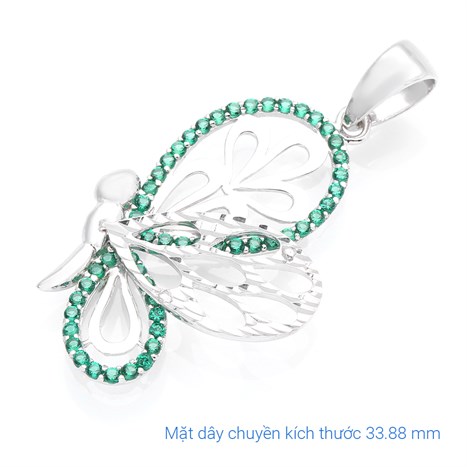 Mặt Dây Chuyền Bạc Nữ Đính Đá Mạ Vàng Trắng AvaJi AVJ.P000026.00 Màu Bạc