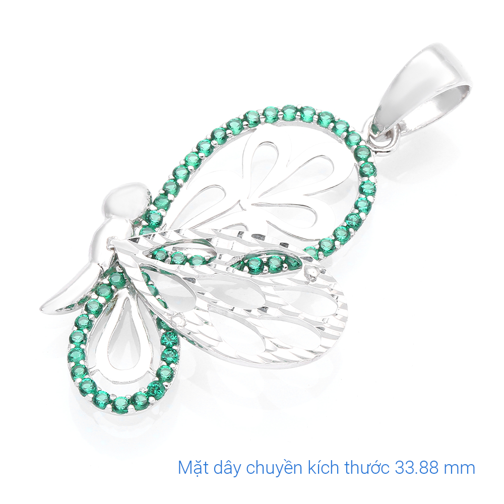 Mặt Dây Chuyền Bạc Nữ Đính Đá Mạ Vàng Trắng AvaJi AVJ.P000026.00 Màu Bạc