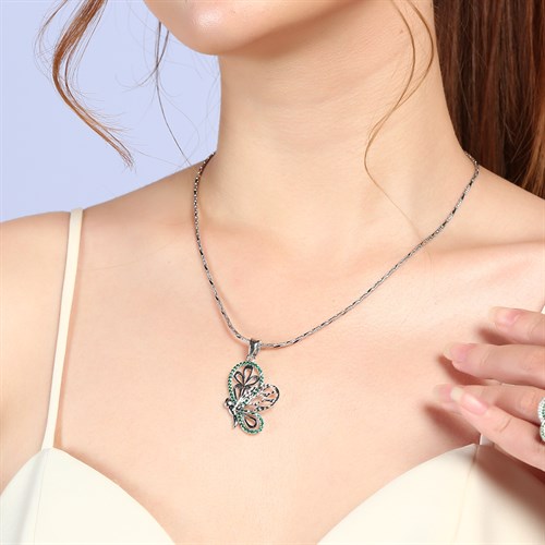 Mặt Dây Chuyền Bạc Nữ Đính Đá Mạ Vàng Trắng AvaJi AVJ.P000026.00 Màu Bạc