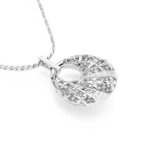 Mặt Dây Chuyền Bạc Nữ Đính Đá Mạ Vàng Trắng AvaJi AVJ.P000028.00 Màu Bạc