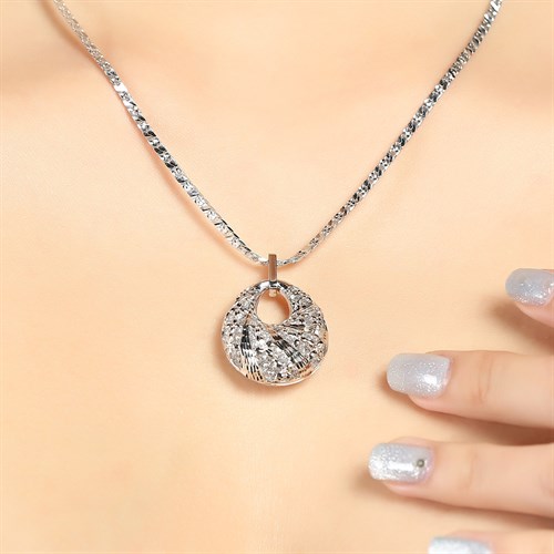 Mặt Dây Chuyền Bạc Nữ Đính Đá Mạ Vàng Trắng AvaJi AVJ.P000028.00 Màu Bạc