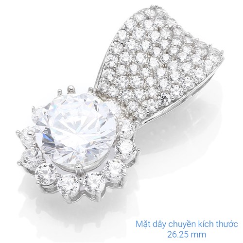 Mặt Dây Chuyền Bạc Nữ Đính Đá Mạ Vàng Trắng AvaJi AVJ.P000030.00
