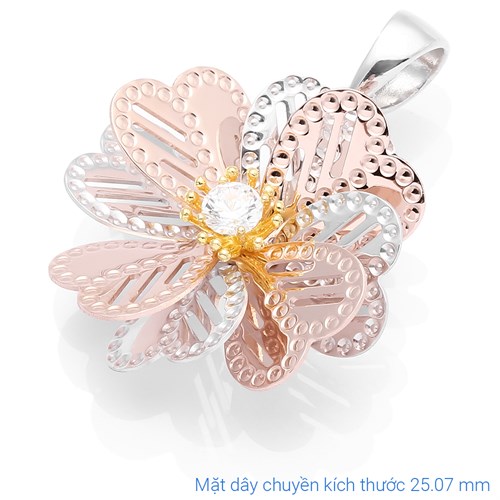 Mặt Dây Chuyền Bạc Nữ Đính Đá Mạ Vàng 18K AvaJi AVJ.P000037.00 Màu Vàng