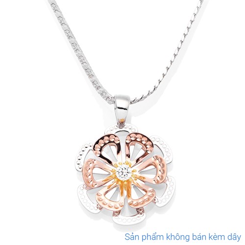 Mặt Dây Chuyền Bạc Nữ Đính Đá Mạ Vàng Trắng AvaJi AVJ.P000038.00 Màu Bạc