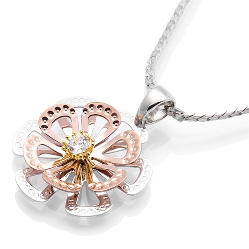 Mặt Dây Chuyền Bạc Nữ Đính Đá Mạ Vàng Trắng AvaJi AVJ.P000038.00 Màu Bạc