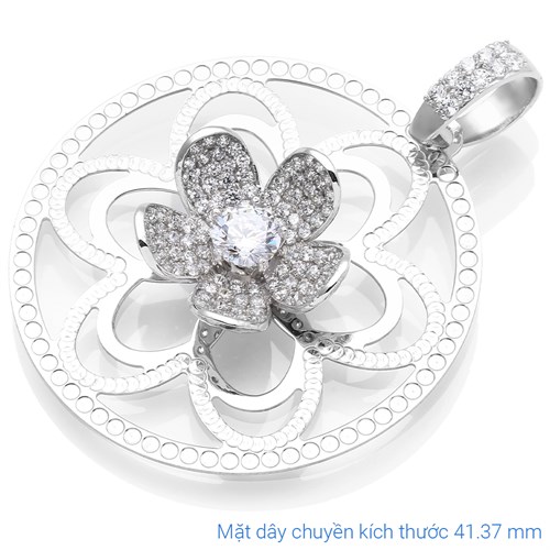 Mặt Dây Chuyền Bạc Nữ Đính Đá Mạ Vàng Trắng AvaJi AVJ.P000040.00 Màu Bạc