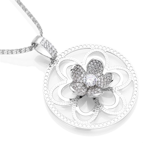 Mặt Dây Chuyền Bạc Nữ Đính Đá Mạ Vàng Trắng AvaJi AVJ.P000040.00 Màu Bạc