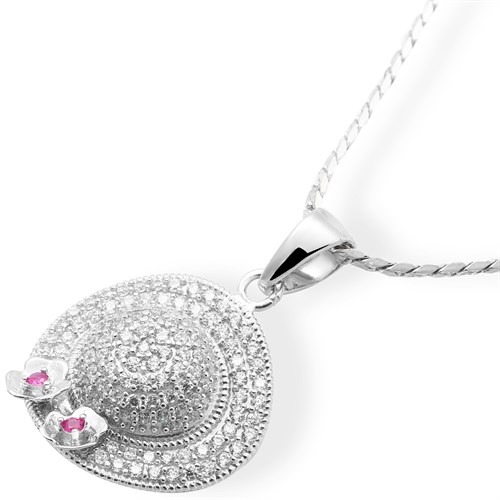 Mặt Dây Chuyền Bạc Nữ Đính Đá Mạ Vàng Trắng AvaJi AVJ.P000042.00 Màu Bạc