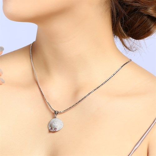 Mặt Dây Chuyền Bạc Nữ Đính Đá Mạ Vàng Trắng AvaJi AVJ.P000042.00 Màu Bạc