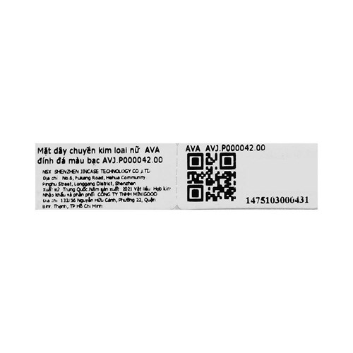 Mặt Dây Chuyền Bạc Nữ Đính Đá Mạ Vàng Trắng AvaJi AVJ.P000042.00 Màu Bạc