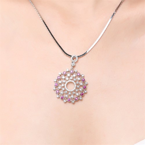 Mặt Dây Chuyền Bạc Nữ Đính Đá Mạ Vàng Trắng AvaJi AVJ.P000043.00 Màu Bạc