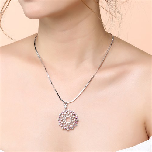 Mặt Dây Chuyền Bạc Nữ Đính Đá Mạ Vàng Trắng AvaJi AVJ.P000043.00 Màu Bạc