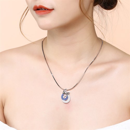 Mặt Dây Chuyền Bạc Nữ Đính Đá Mạ Vàng Trắng AvaJi AVJ.P000045.00 Màu Bạc