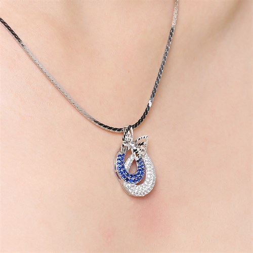 Mặt Dây Chuyền Bạc Nữ Đính Đá Mạ Vàng Trắng AvaJi AVJ.P000045.00 Màu Bạc