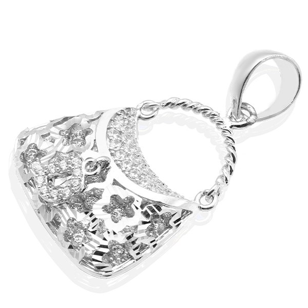 Mặt Dây Chuyền Bạc Nữ Đính Đá Mạ Vàng Trắng AvaJi AVJ.P000046.00