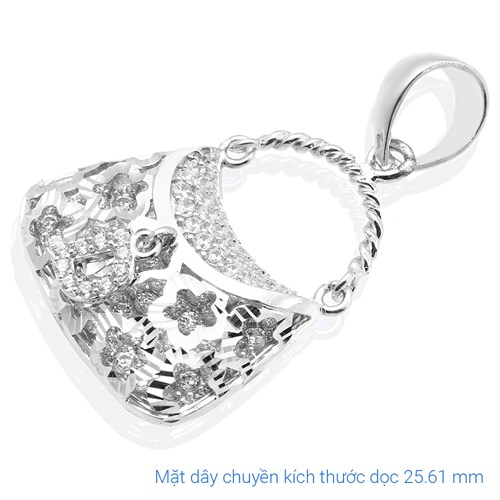 Mặt Dây Chuyền Bạc Nữ Đính Đá Mạ Vàng Trắng AvaJi AVJ.P000046.00 Màu Bạc