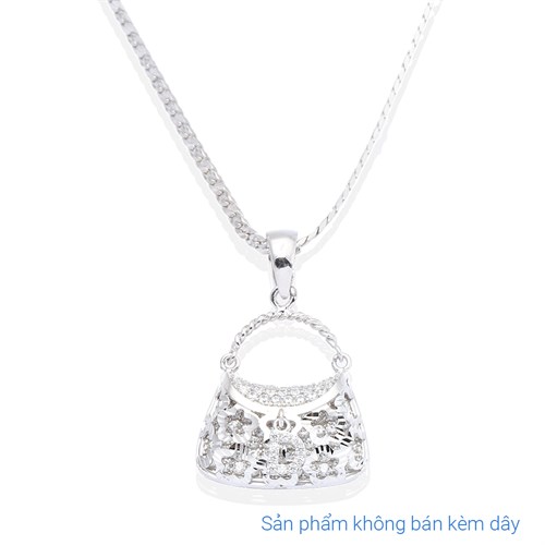 Mặt Dây Chuyền Bạc Nữ Đính Đá Mạ Vàng Trắng AvaJi AVJ.P000046.00 Màu Bạc