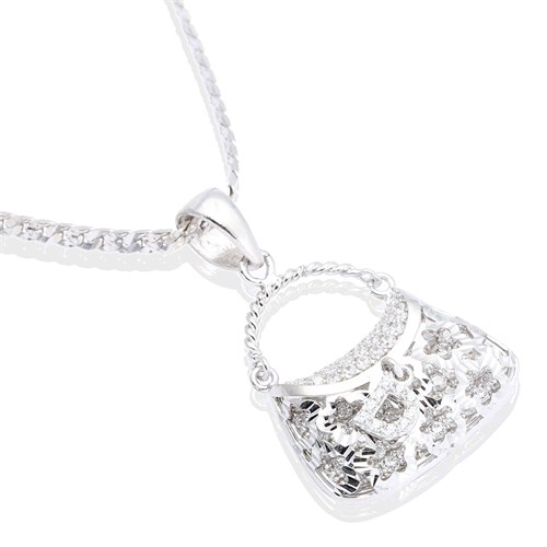 Mặt Dây Chuyền Bạc Nữ Đính Đá Mạ Vàng Trắng AvaJi AVJ.P000046.00 Màu Bạc