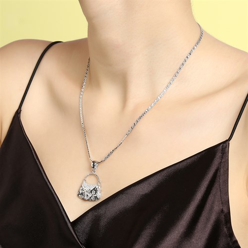 Mặt Dây Chuyền Bạc Nữ Đính Đá Mạ Vàng Trắng AvaJi AVJ.P000046.00 Màu Bạc