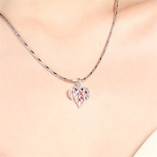 Mặt Dây Chuyền Bạc Nữ Đính Đá Mạ Vàng Trắng AvaJi AVJ.P000047.00 Màu Bạc