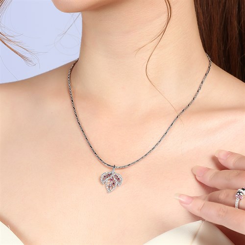 Mặt Dây Chuyền Bạc Nữ Đính Đá Mạ Vàng Trắng AvaJi AVJ.P000047.00 Màu Bạc