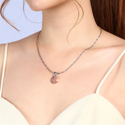 Mặt Dây Chuyền Bạc Nữ Đính Đá Mạ Vàng Trắng AvaJi AVJ.P000054.00 Màu Bạc