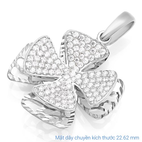 Mặt Dây Chuyền Bạc Nữ Đính Đá Mạ Vàng Trắng AvaJi AVJ.P000056.00 Màu Bạc