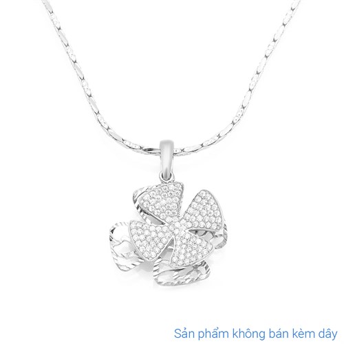 Mặt Dây Chuyền Bạc Nữ Đính Đá Mạ Vàng Trắng AvaJi AVJ.P000056.00 Màu Bạc