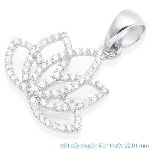 Mặt Dây Chuyền Bạc Nữ Đính Đá Mạ Vàng Trắng AvaJi AVJ.P000057.00 Màu Bạc