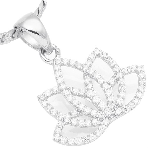 Mặt Dây Chuyền Bạc Nữ Đính Đá Mạ Vàng Trắng AvaJi AVJ.P000057.00 Màu Bạc