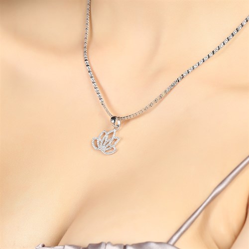 Mặt Dây Chuyền Bạc Nữ Đính Đá Mạ Vàng Trắng AvaJi AVJ.P000057.00 Màu Bạc