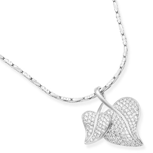 Mặt Dây Chuyền Bạc Nữ Đính Đá Mạ Vàng Trắng AvaJi AVJ.P000060.00 Màu Bạc