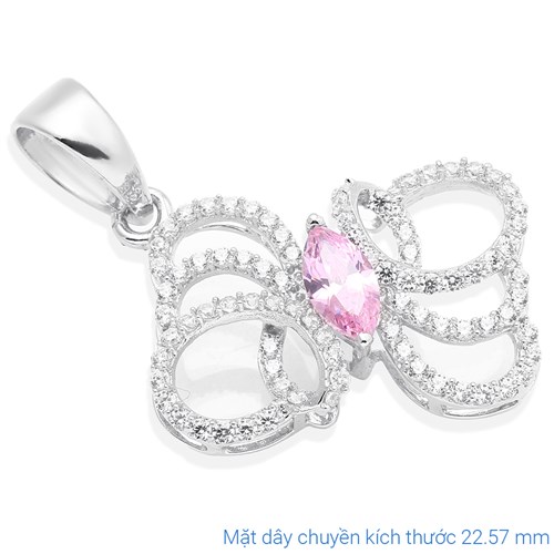 Mặt Dây Chuyền Bạc Nữ Đính Đá Mạ Vàng Trắng AvaJi AVJ.P000063.00 Màu Bạc