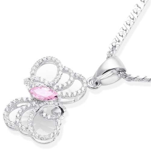 Mặt Dây Chuyền Bạc Nữ Đính Đá Mạ Vàng Trắng AvaJi AVJ.P000063.00 Màu Bạc