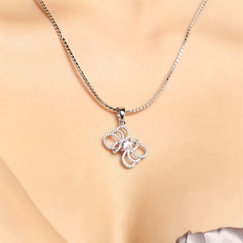 Mặt Dây Chuyền Bạc Nữ Đính Đá Mạ Vàng Trắng AvaJi AVJ.P000063.00 Màu Bạc