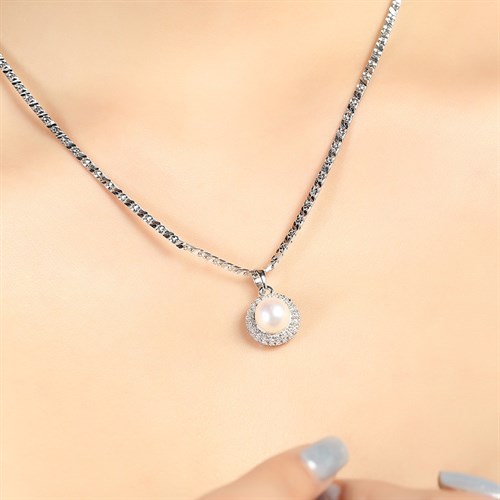 Mặt Dây Chuyền Bạc Nữ Ngọc Trai Mạ Vàng Trắng AvaJi AVJ.P000064.00 Màu Bạc