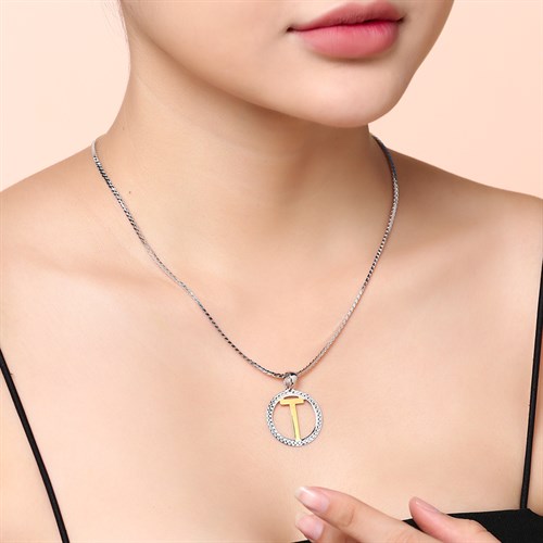 Mặt Dây Chuyền Bạc Nữ Đính Đá Mạ Vàng Trắng AvaJi AVJ.P000066.00 Màu Bạc