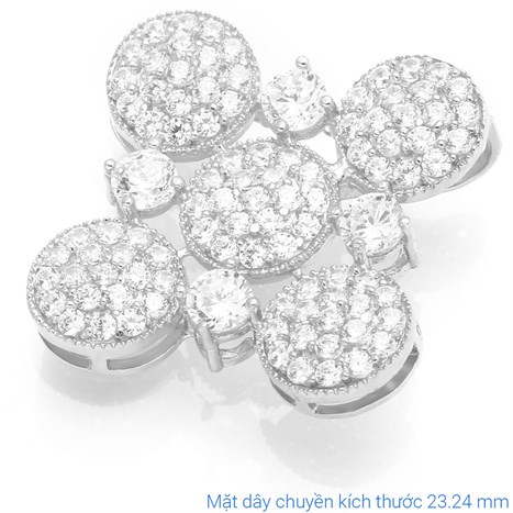 Mặt Dây Chuyền Bạc Nữ Đính Đá Mạ Vàng Trắng AvaJi AVJ.P000068.00 Màu Bạc