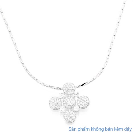 Mặt Dây Chuyền Bạc Nữ Đính Đá Mạ Vàng Trắng AvaJi AVJ.P000068.00 Màu Bạc