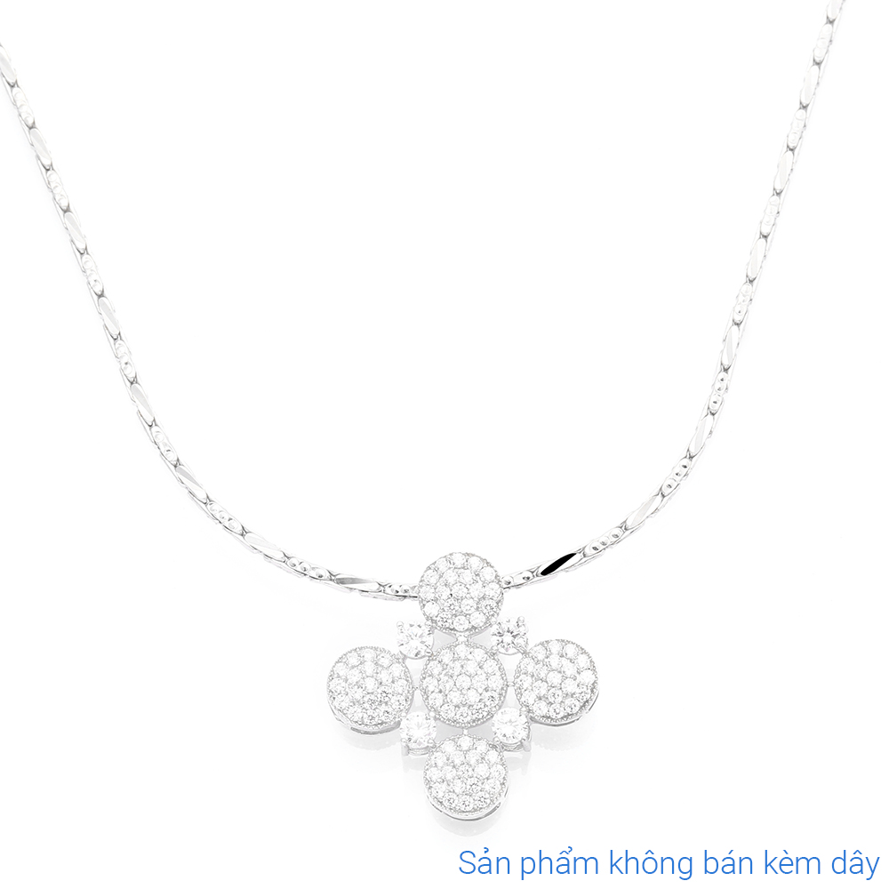 Mặt Dây Chuyền Bạc Nữ Đính Đá Mạ Vàng Trắng AvaJi AVJ.P000068.00 Màu Bạc