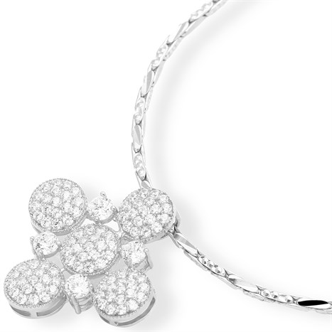 Mặt Dây Chuyền Bạc Nữ Đính Đá Mạ Vàng Trắng AvaJi AVJ.P000068.00 Màu Bạc