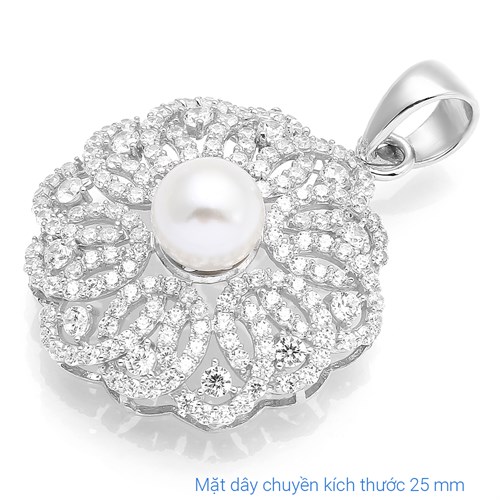 Mặt Dây Chuyền Bạc Nữ Đính Đá Mạ Vàng Trắng AvaJi AVJ.P000070.00 Màu Bạc