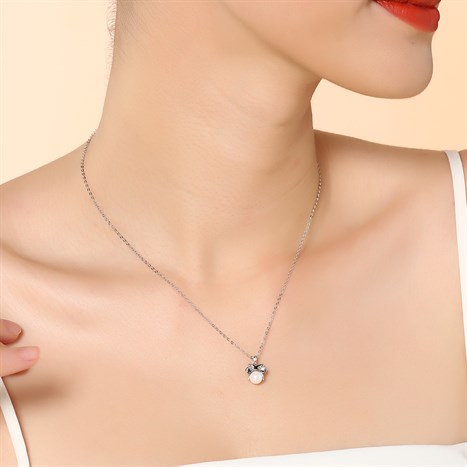 Dây Chuyền Hợp Kim Nữ Đính Đá AvaJi AVJ.N000268.00 Màu Bạc