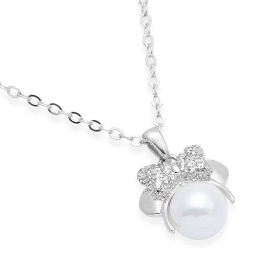 Dây Chuyền Hợp Kim Nữ Đính Đá AvaJi AVJ.N000268.00 Màu Bạc