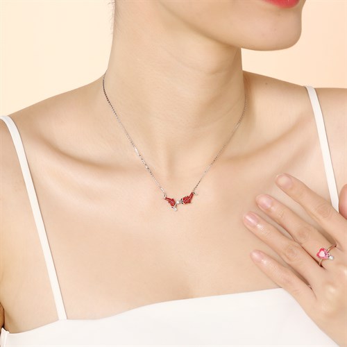 Dây Chuyền Hợp Kim Nữ Đính Đá AvaJi AVJ.N000269.00 Màu Bạc