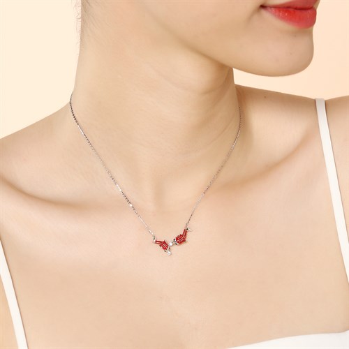 Dây Chuyền Hợp Kim Nữ Đính Đá AvaJi AVJ.N000269.00 Màu Bạc