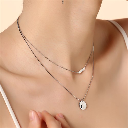 Dây Chuyền Hợp Kim Nữ AvaJi AVJ.N000274.00 Màu Bạc