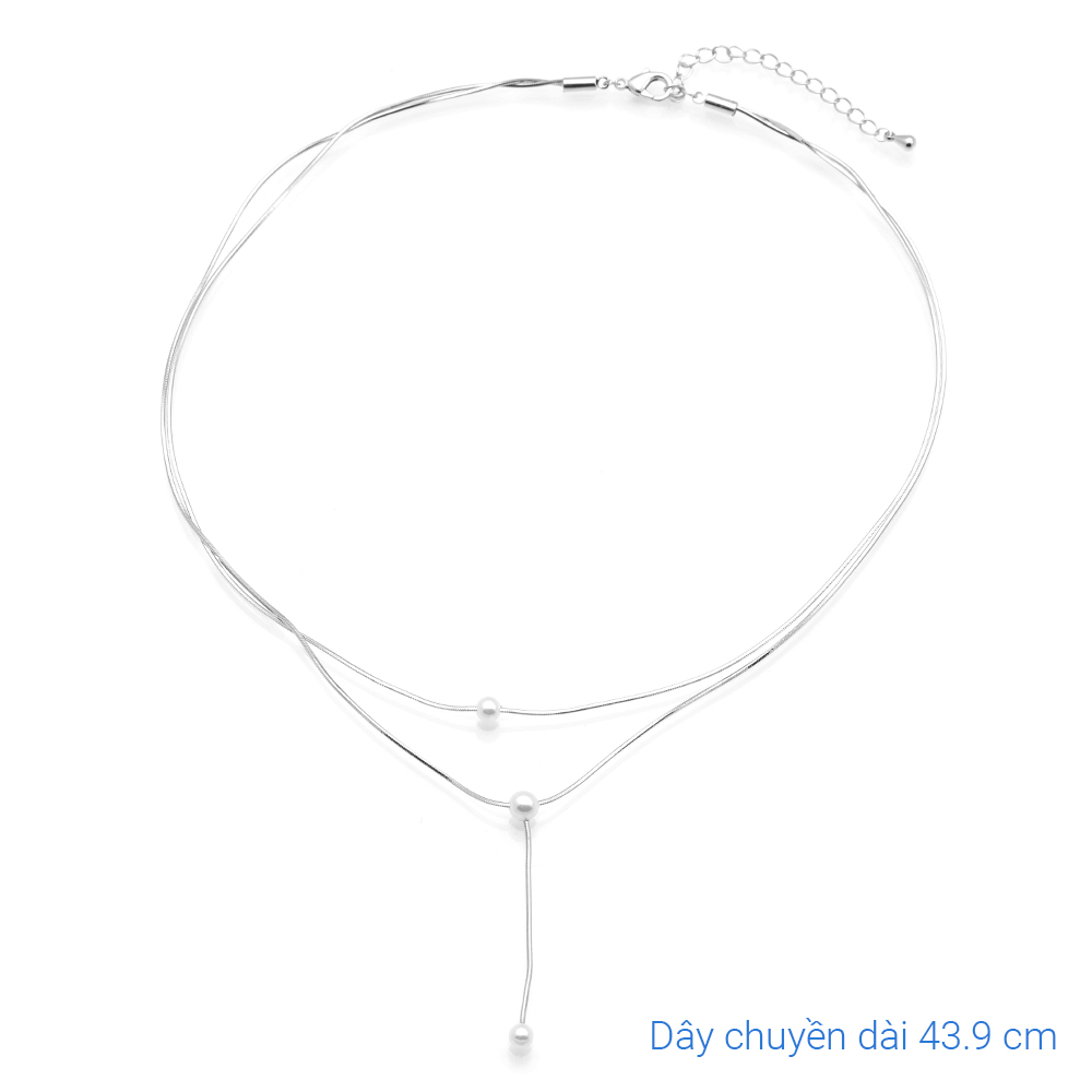 Dây Chuyền Hợp Kim Nữ Đính Đá AvaJi AVJ.N000278.00 Màu Bạc